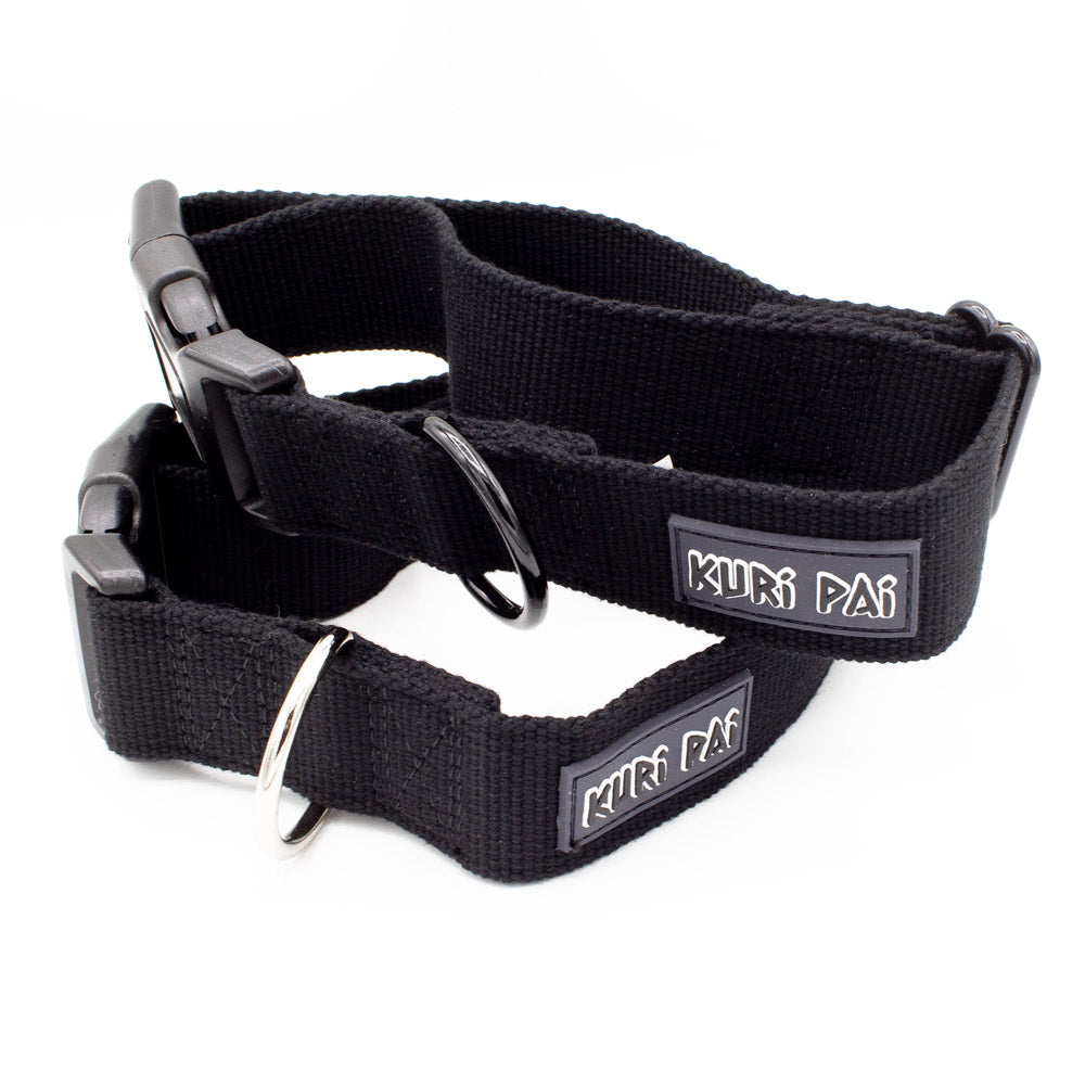 Extra breites Hundehalsband, schwarz