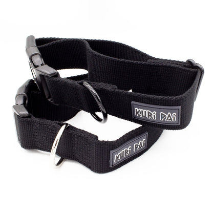 Extra breites Hundehalsband, schwarz