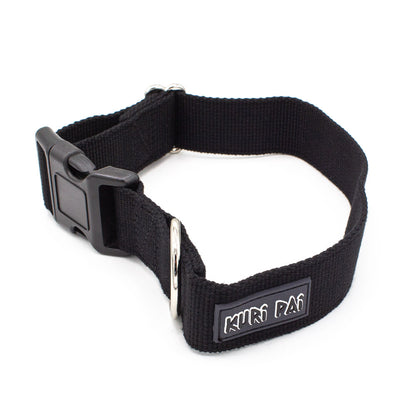 Extra breites Hundehalsband, schwarz