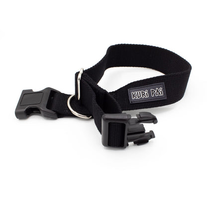 Extra breites Hundehalsband, schwarz