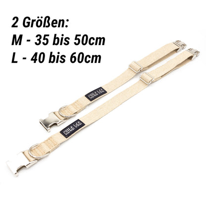 Hundehalsband aus natürlichem Hanf, beige