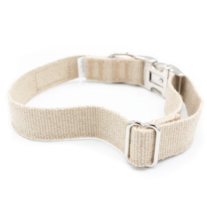 Hundehalsband aus natürlichem Hanf, beige
