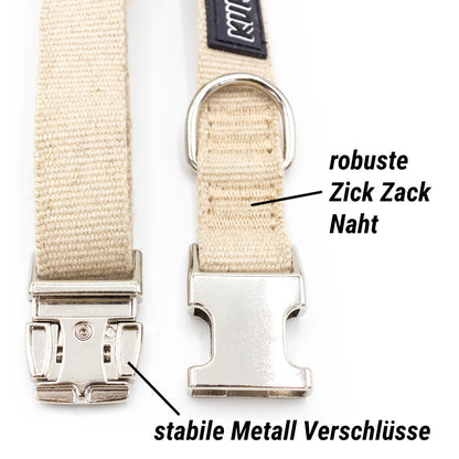 Hundehalsband aus natürlichem Hanf, beige